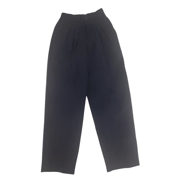 Petites by Fundamental Things Vintage Wool pleated pants navy blue Sz 4 classic - Picture 3 of 7